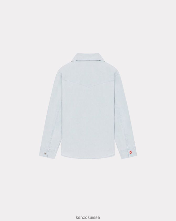 Kenzo surchemise en jean femmes denim bleu décoloré D2804X619 vêtements