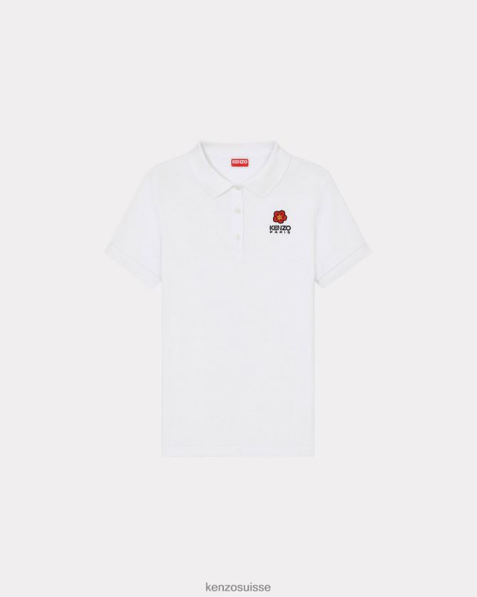 Kenzo polo à écusson de fleur de boke 3 femmes blanc D2804X676 vêtements