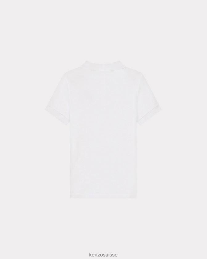 Kenzo polo à écusson de fleur de boke 3 femmes blanc D2804X676 vêtements