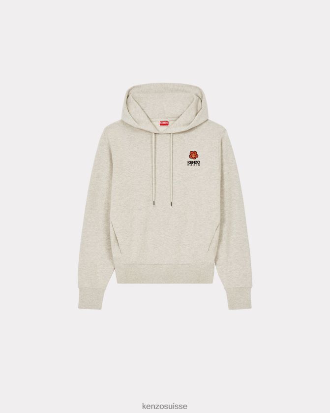 Kenzo sweat à capuche avec écusson de fleur de boke femmes gris pale D2804X645 vêtements