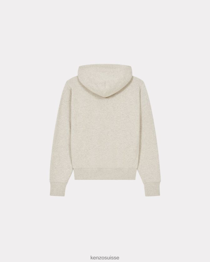 Kenzo sweat à capuche avec écusson de fleur de boke femmes gris pale D2804X645 vêtements