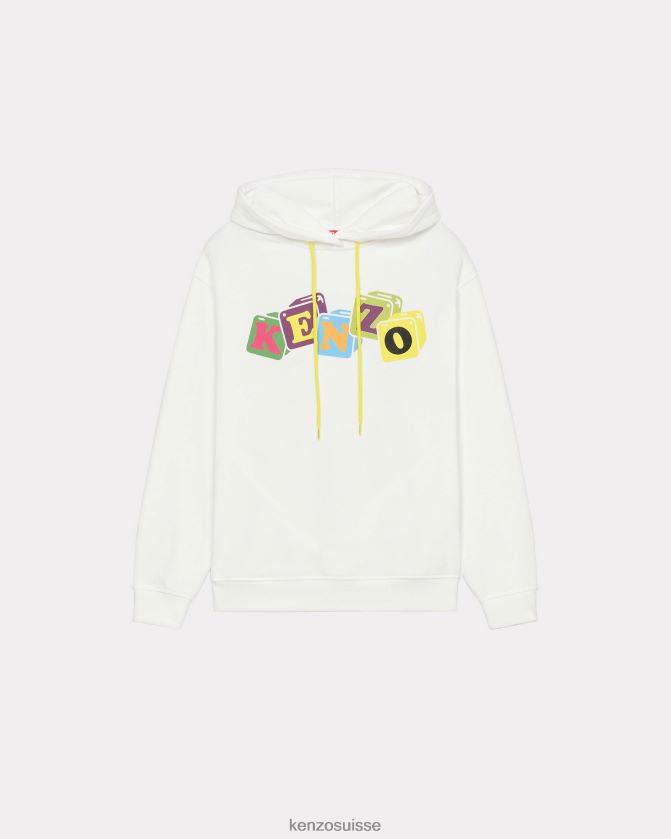 Kenzo sweat à capuche boké femmes blanc cassé D2804X402 vêtements