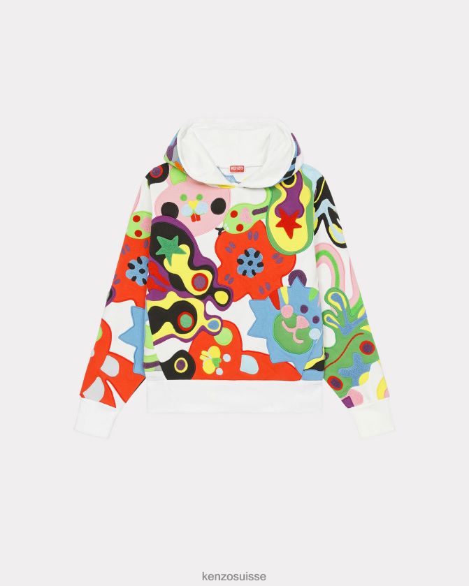 Kenzo sweat à capuche femmes blanc cassé D2804X430 vêtements
