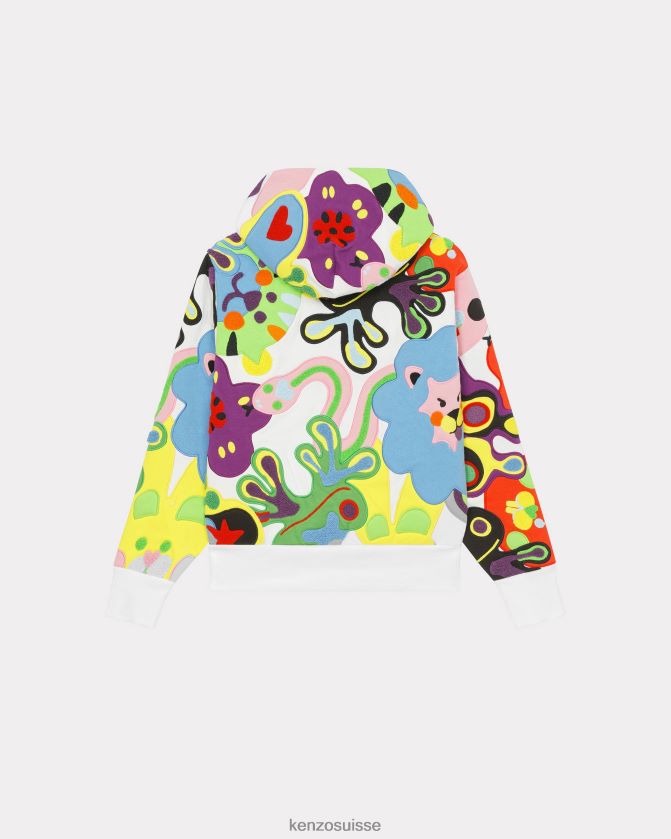 Kenzo sweat à capuche femmes blanc cassé D2804X430 vêtements