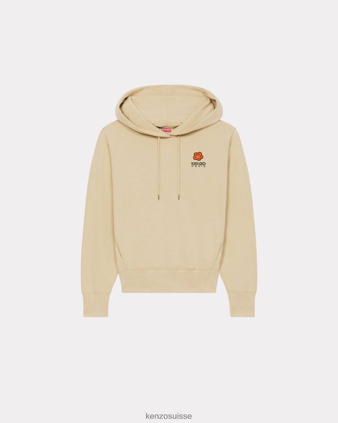 Kenzo sweat à capuche à motif fleur de boke femmes chameau D2804X424 vêtements