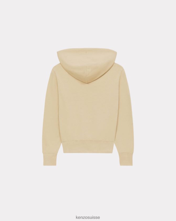 Kenzo sweat à capuche à motif fleur de boke femmes chameau D2804X424 vêtements