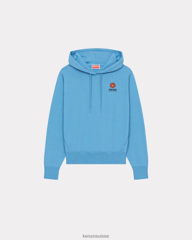 Kenzo sweat à capuche à motif fleur de boke femmes cyan D2804X429 vêtements