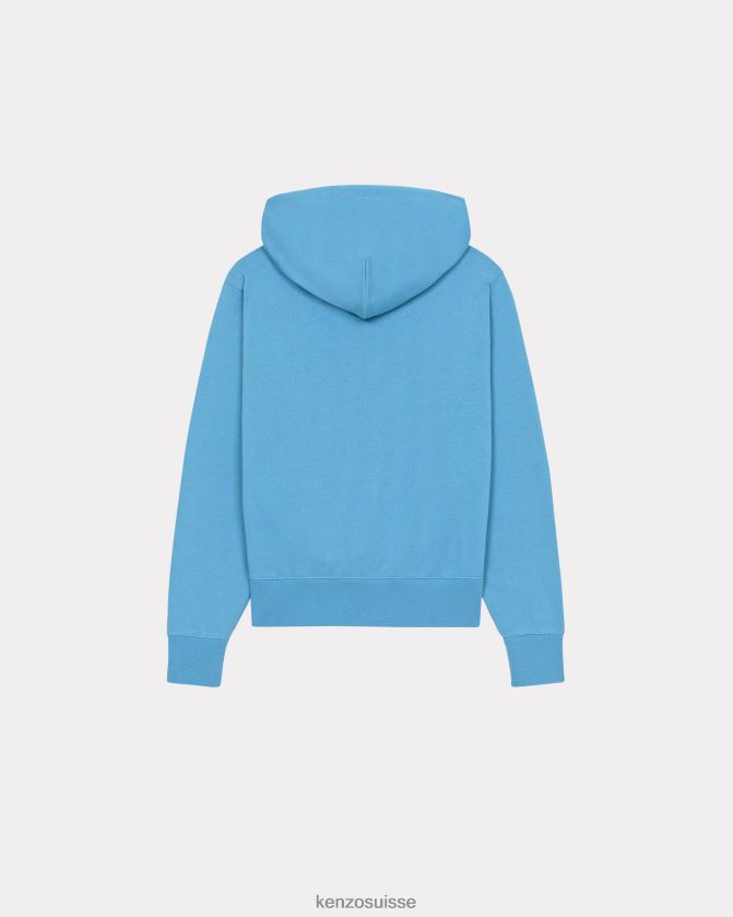 Kenzo sweat à capuche à motif fleur de boke femmes cyan D2804X429 vêtements