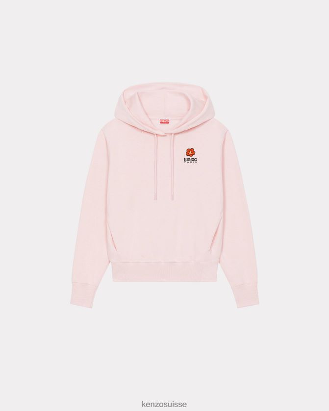 Kenzo sweat à capuche à motif fleur de boke femmes rose fané D2804X532 vêtements