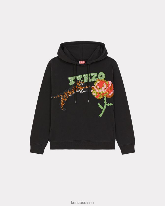 Kenzo sweat à capuche pixel femmes noir D2804X384 vêtements