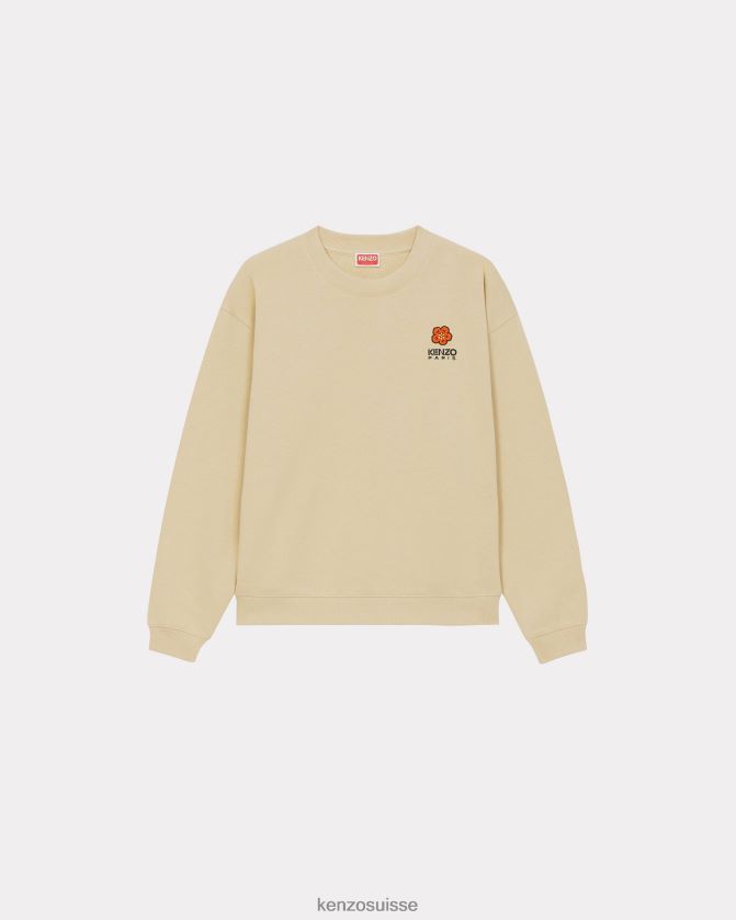 Kenzo sweat-shirt avec écusson de fleur de boke femmes chameau D2804X531 vêtements