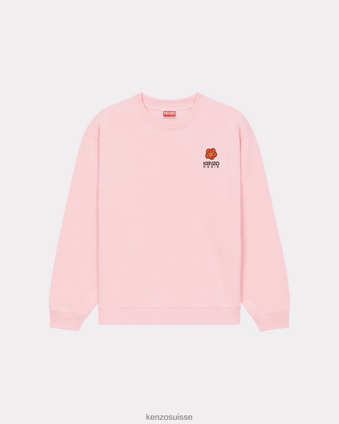 Kenzo sweat-shirt avec écusson de fleur de boke femmes rose fané D2804X521 vêtements