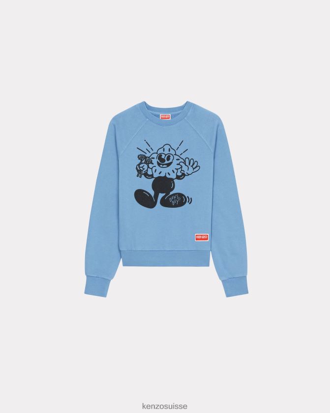 Kenzo sweat-shirt boké femmes cyan D2804X465 vêtements