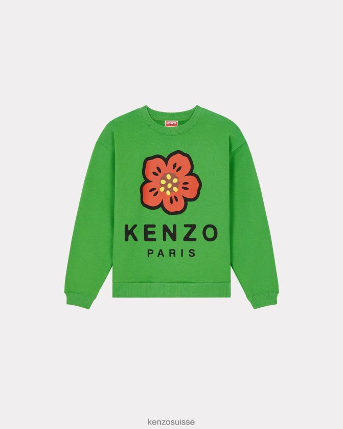 Kenzo sweat-shirt fleur de boke femmes herbe verte D2804X530 vêtements