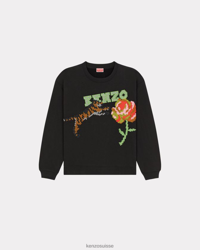 Kenzo sweat-shirt pixel femmes noir D2804X393 vêtements