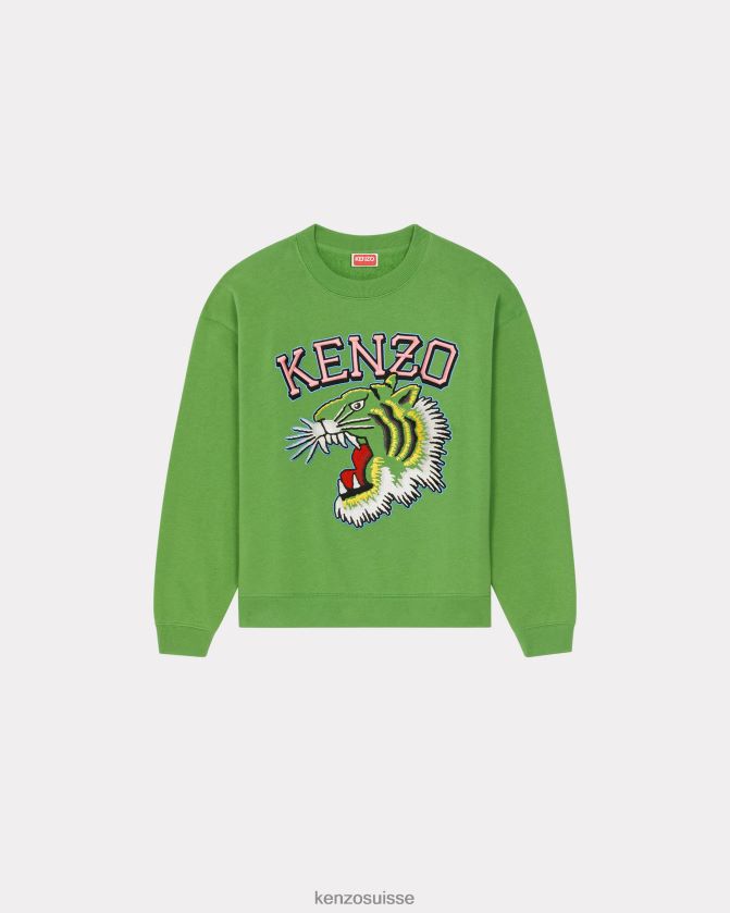Kenzo sweat tigre varsity jungle femmes herbe verte D2804X494 vêtements