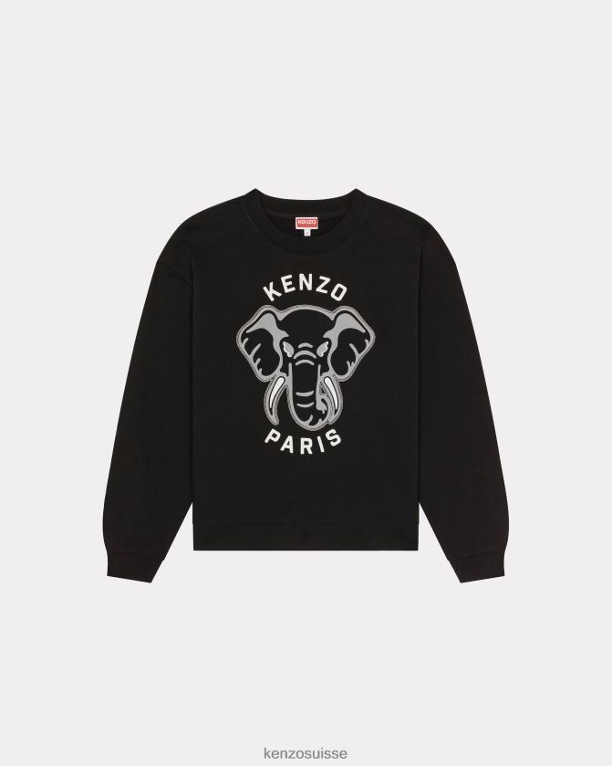 Kenzo sweat 'varsity jungle' éléphant femmes noir D2804X549 vêtements