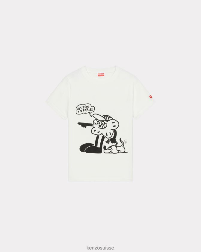 Kenzo T-shirt Boke Travels femmes blanc cassé D2804X392 vêtements