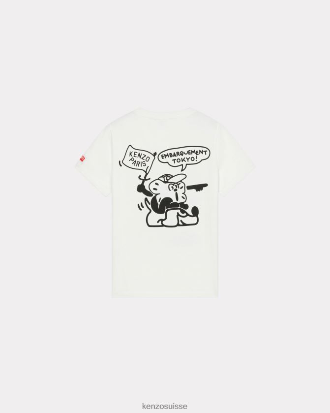 Kenzo T-shirt Boke Travels femmes blanc cassé D2804X392 vêtements