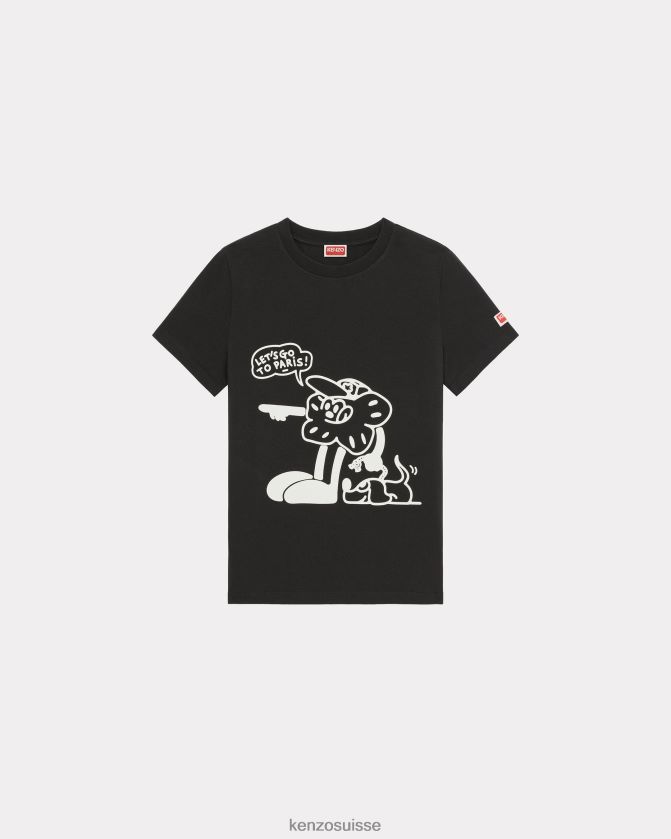 Kenzo T-shirt Boke Travels femmes noir D2804X478 vêtements