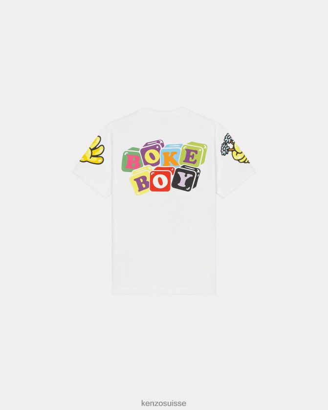 Kenzo t-shirt ample boké femmes blanc cassé D2804X482 vêtements