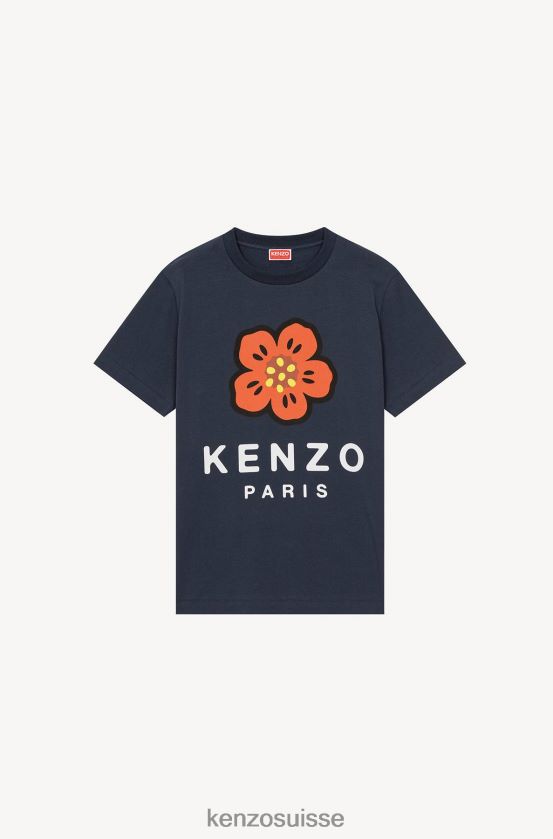 Kenzo t-shirt ample "fleur de boke" femmes bleu nuit D2804X678 vêtements