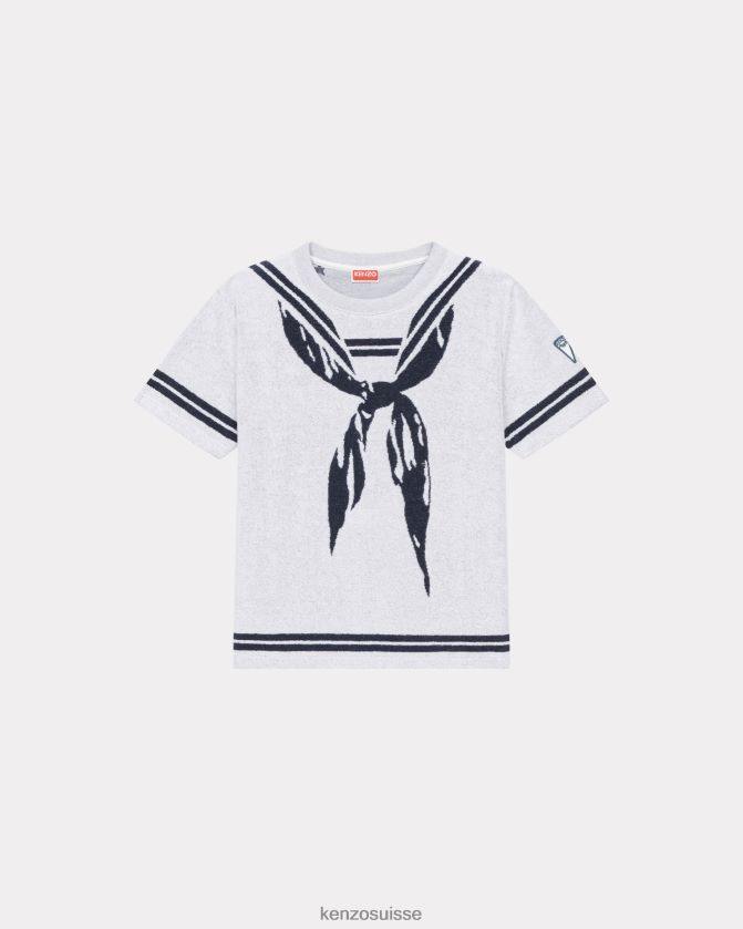 Kenzo t-shirt ample marinière femmes blanc cassé D2804X607 vêtements