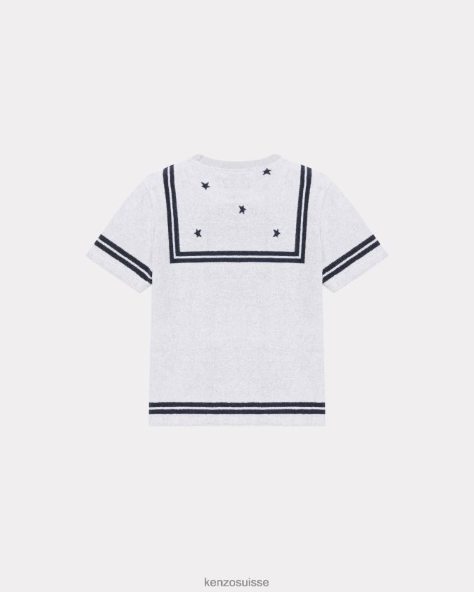 Kenzo t-shirt ample marinière femmes blanc cassé D2804X607 vêtements