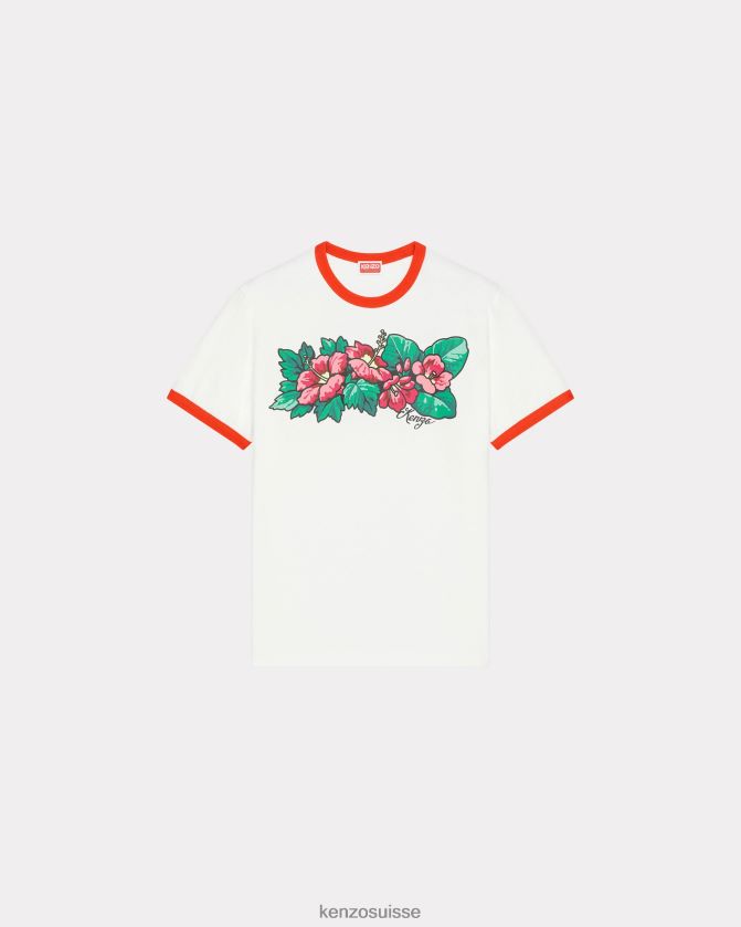 Kenzo t-shirt ample tatouage fleur aloha femmes rouge moyen D2804X403 vêtements