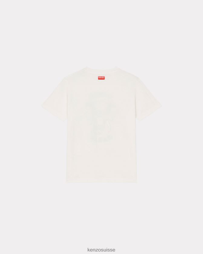 Kenzo t-shirt ample 'varsity jungle' éléphant femmes blanc cassé D2804X369 vêtements