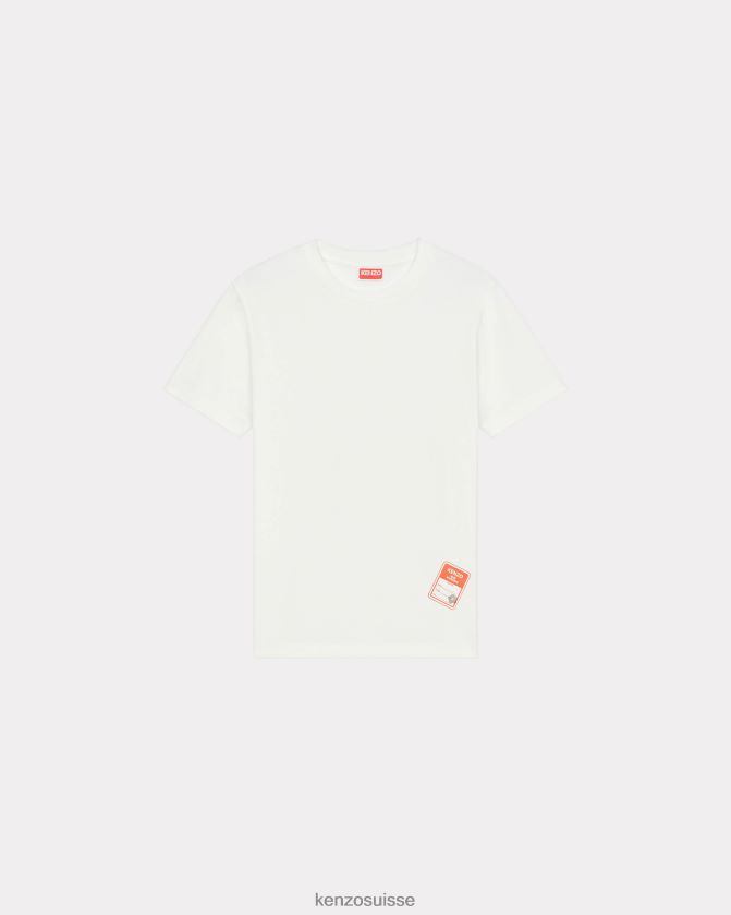 Kenzo t-shirt ample 'vintage label' femmes blanc cassé D2804X394 vêtements