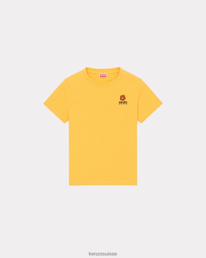 Kenzo t-shirt avec écusson de fleur de boke femmes abricot D2804X423 vêtements