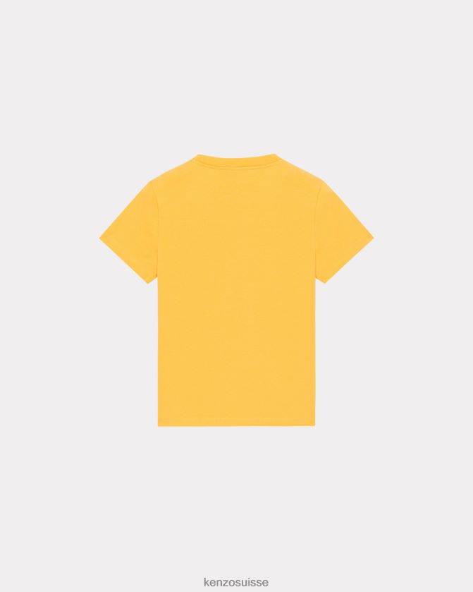 Kenzo t-shirt avec écusson de fleur de boke femmes abricot D2804X423 vêtements