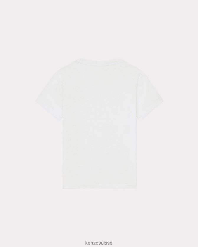 Kenzo t-shirt avec écusson de fleur de boke femmes blanc D2804X605 vêtements