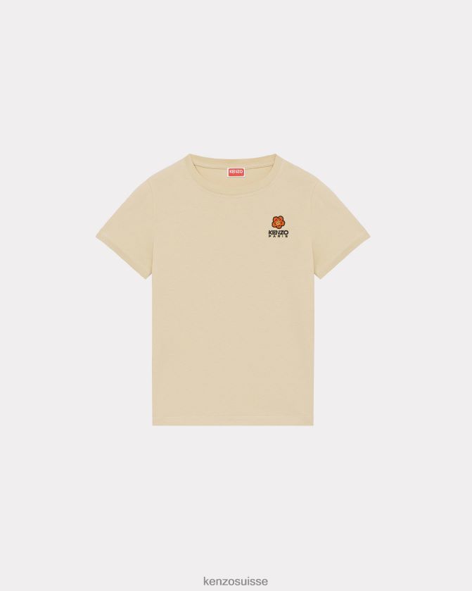 Kenzo t-shirt avec écusson de fleur de boke femmes chameau D2804X432 vêtements