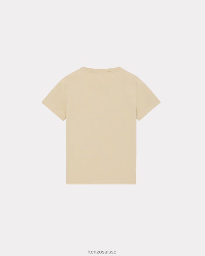 Kenzo t-shirt avec écusson de fleur de boke femmes chameau D2804X432 vêtements