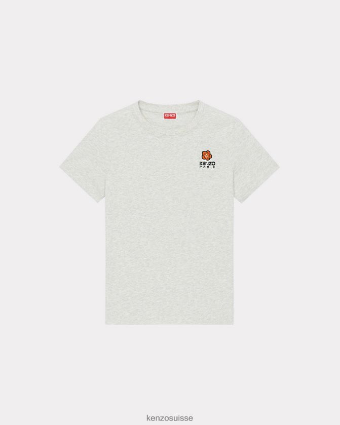 Kenzo t-shirt avec écusson de fleur de boke femmes gris pale D2804X450 vêtements