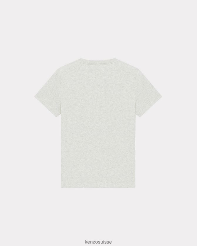 Kenzo t-shirt avec écusson de fleur de boke femmes gris pale D2804X450 vêtements