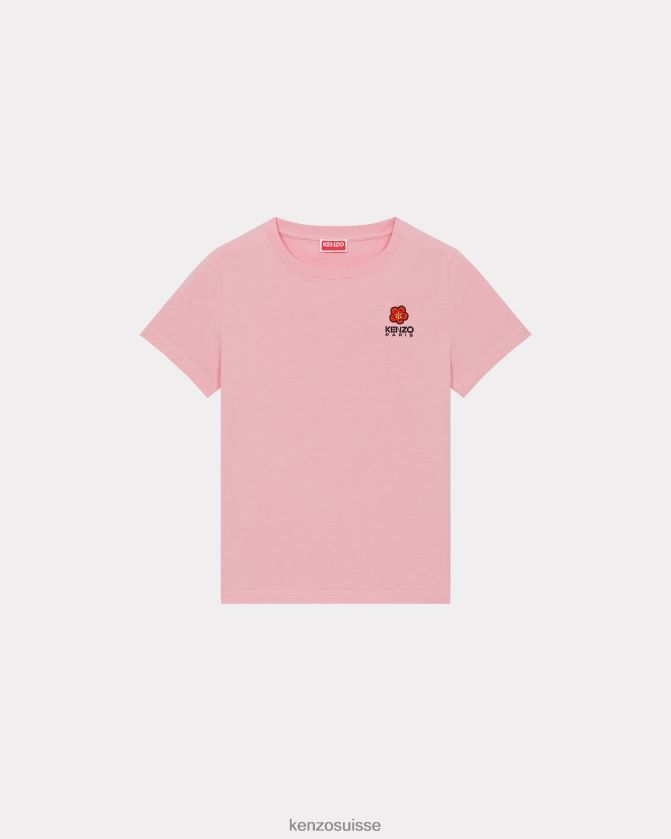Kenzo t-shirt avec écusson de fleur de boke femmes rose D2804X422 vêtements