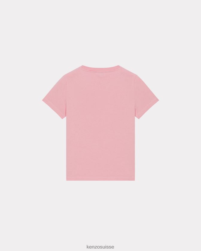 Kenzo t-shirt avec écusson de fleur de boke femmes rose D2804X422 vêtements