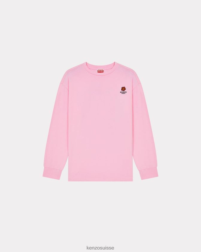 Kenzo t-shirt avec écusson de fleur de boke femmes rose D2804X449 vêtements