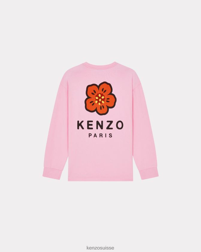 Kenzo t-shirt avec écusson de fleur de boke femmes rose D2804X449 vêtements