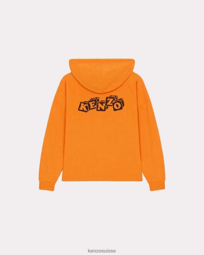 Kenzo t-shirt à capuche de Boke Travels femmes orange moyen D2804X492 vêtements