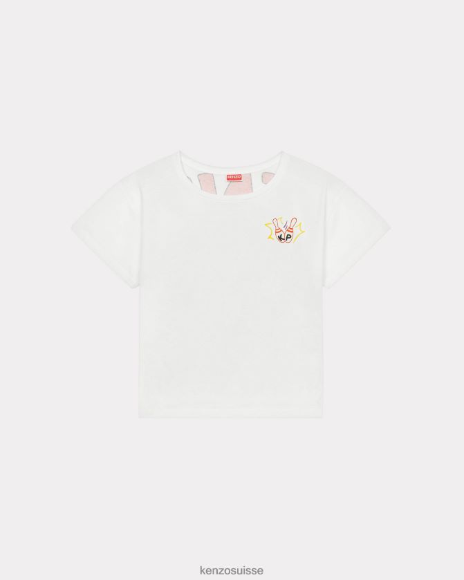 Kenzo t-shirt décontracté "bowling" femmes blanc cassé D2804X446 vêtements