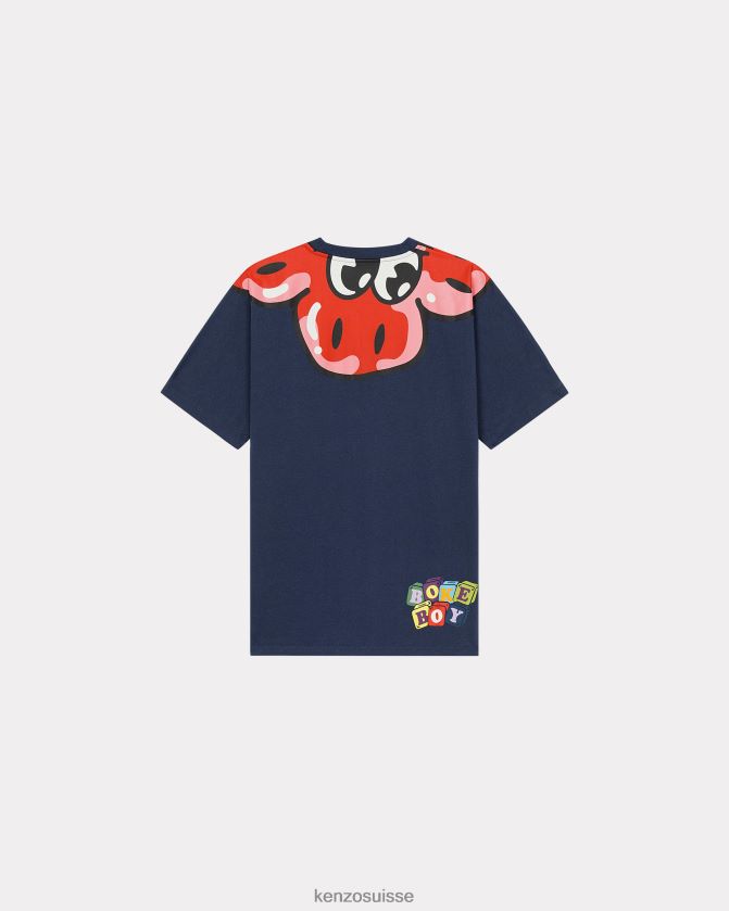 Kenzo t-shirt kimono boké femmes bleu nuit D2804X694 vêtements
