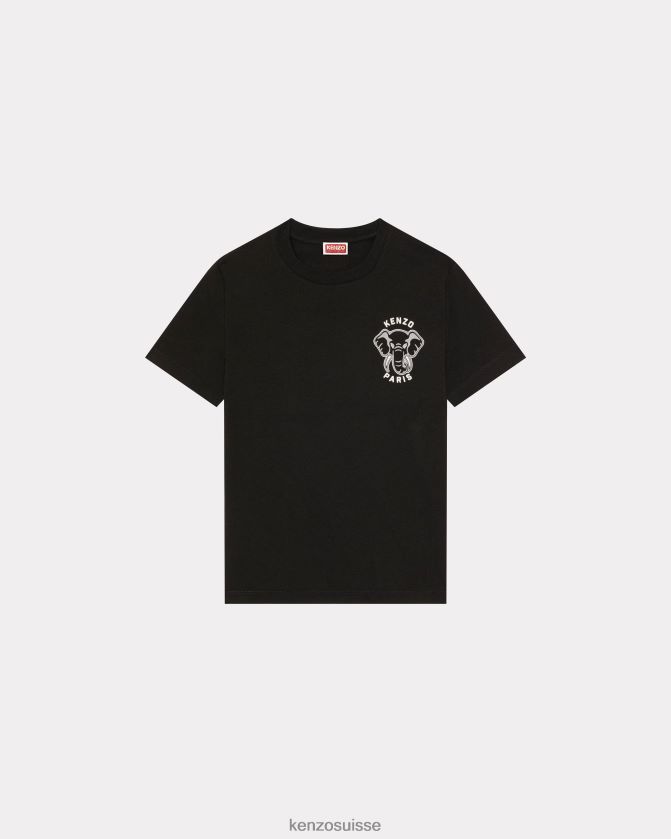 Kenzo t-shirt éléphant de Varisty Jungle femmes noir D2804X378 vêtements