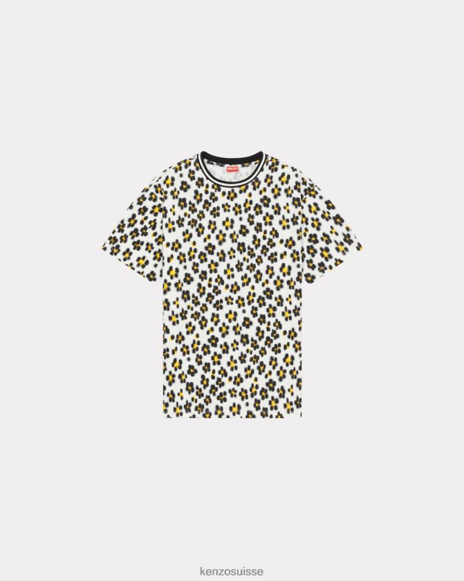 Kenzo t-shirt oversize hana léopard femmes blanc cassé D2804X458 vêtements