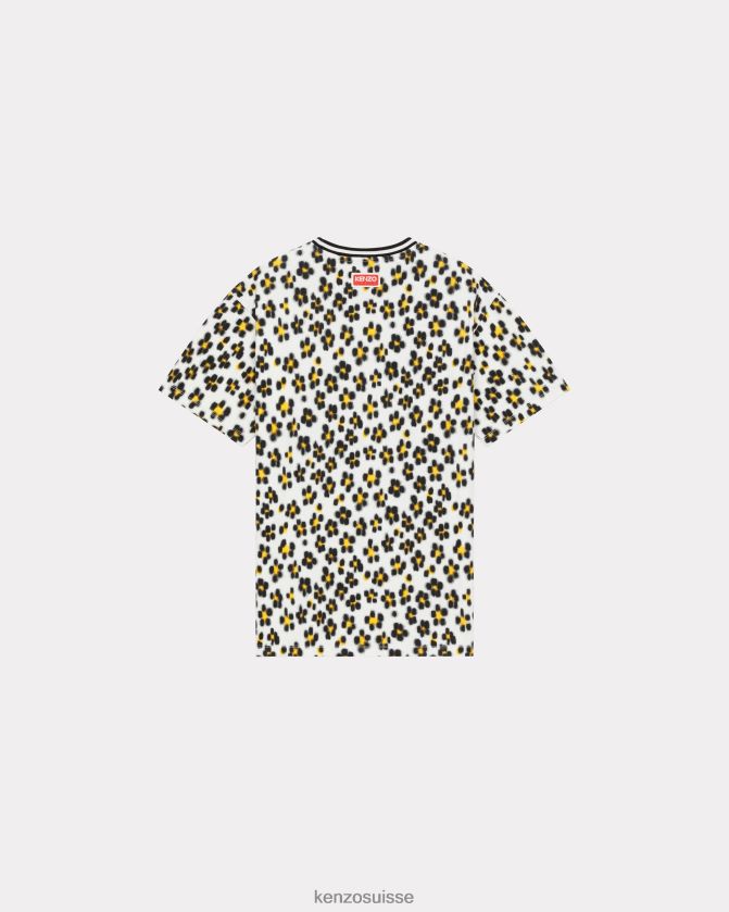 Kenzo t-shirt oversize hana léopard femmes blanc cassé D2804X458 vêtements