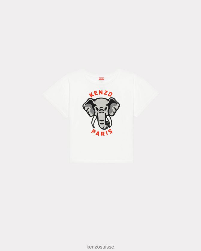 Kenzo t-shirt relax éléphant femmes blanc cassé D2804X379 vêtements