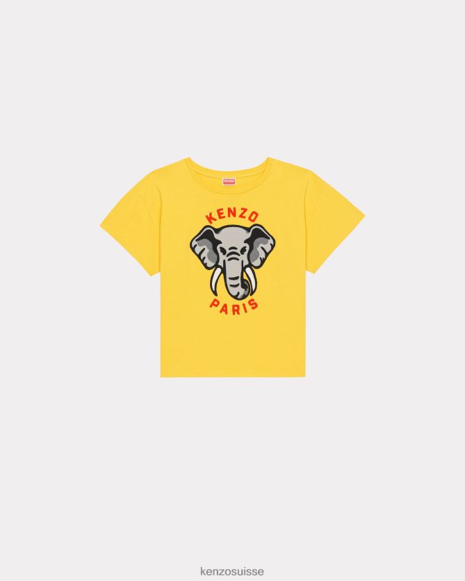 Kenzo t-shirt relax éléphant femmes jaune doré D2804X421 vêtements